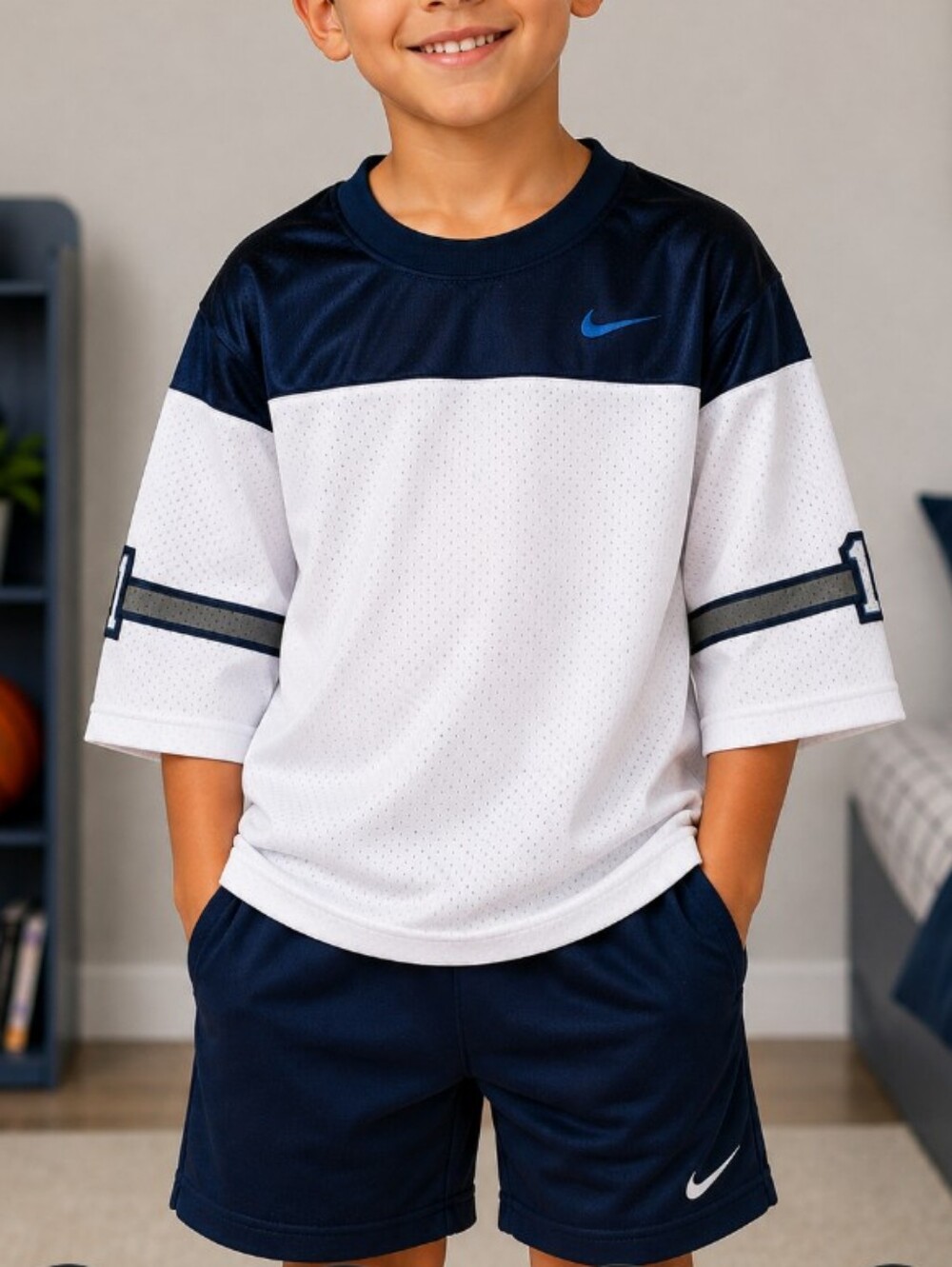 Vintage Nike Jersey 3/4 Sleeves Boys Size 7 Like New Condition